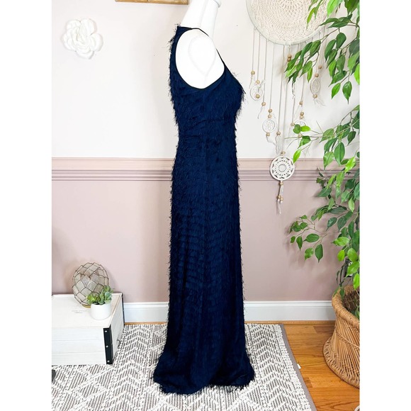 Yigal Azrouël Evening Gown Silk Navy NWT Sz 2 - Picture 4 of 9